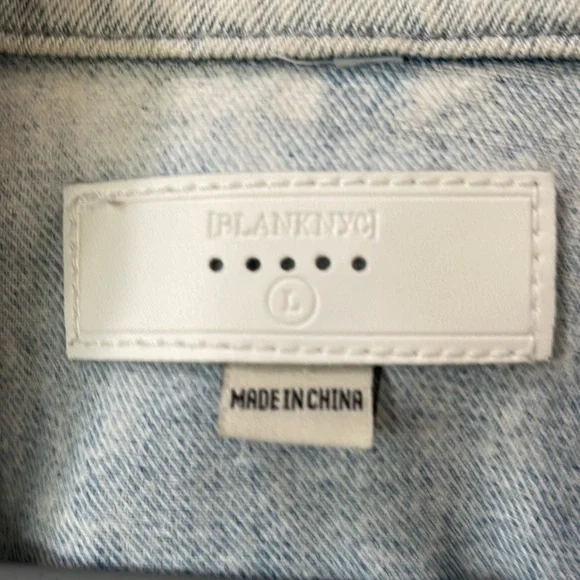 Blank NCY Casual Encounter White Star light wash Denim Jean Jacket trucker sz L - Picture 3 of 14